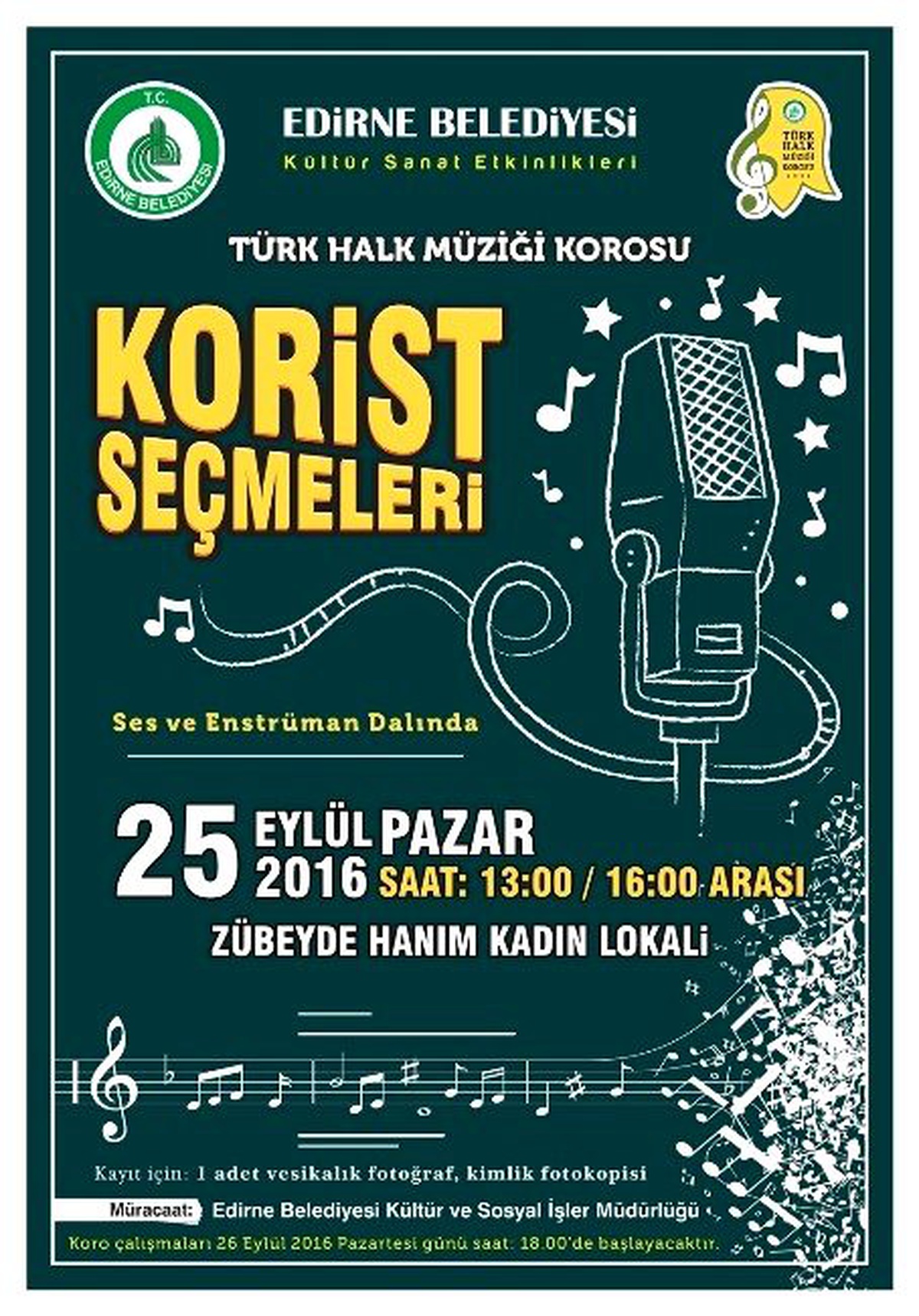 Edirne Belediyesi Yeni Koristlerini Arıyor