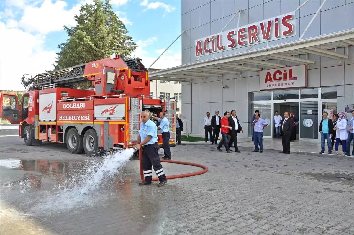 Gölbaşı Devlet Hastanesinde Yangın Tatbikatı