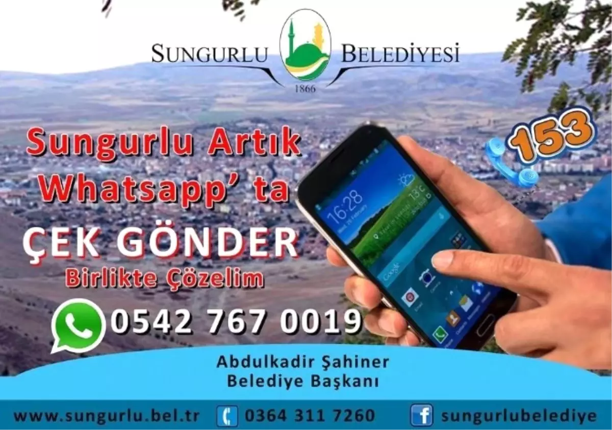 Sungurlu Belediyesi Whatsapp İletişim Hattı Kurdu