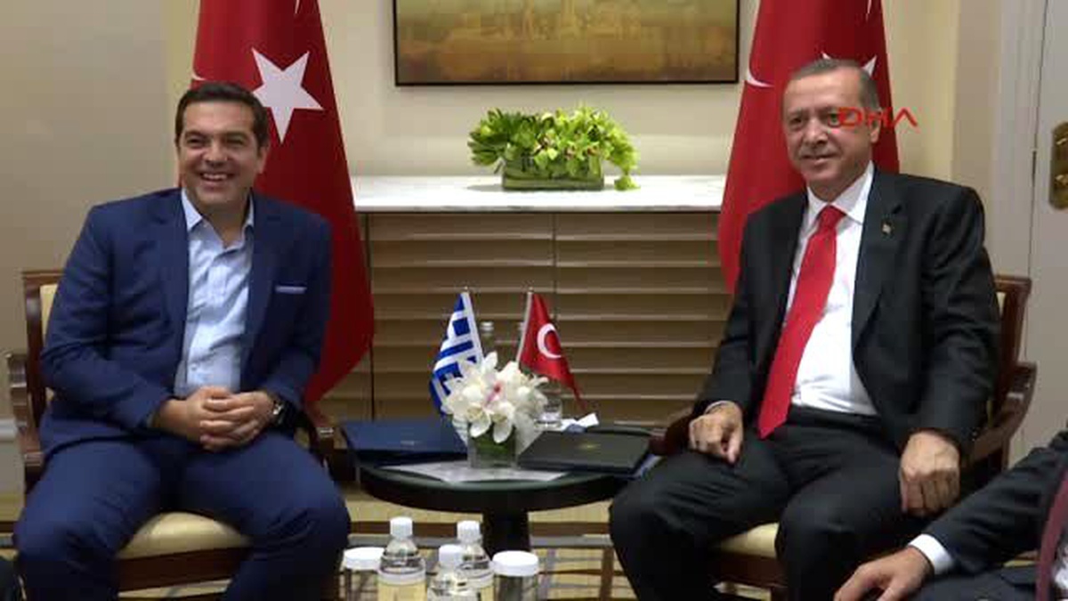 Cumhurbaşkanı Erdoğan\'ın Aleksis Çipras ile Görüşmesinin Görüntüleri...