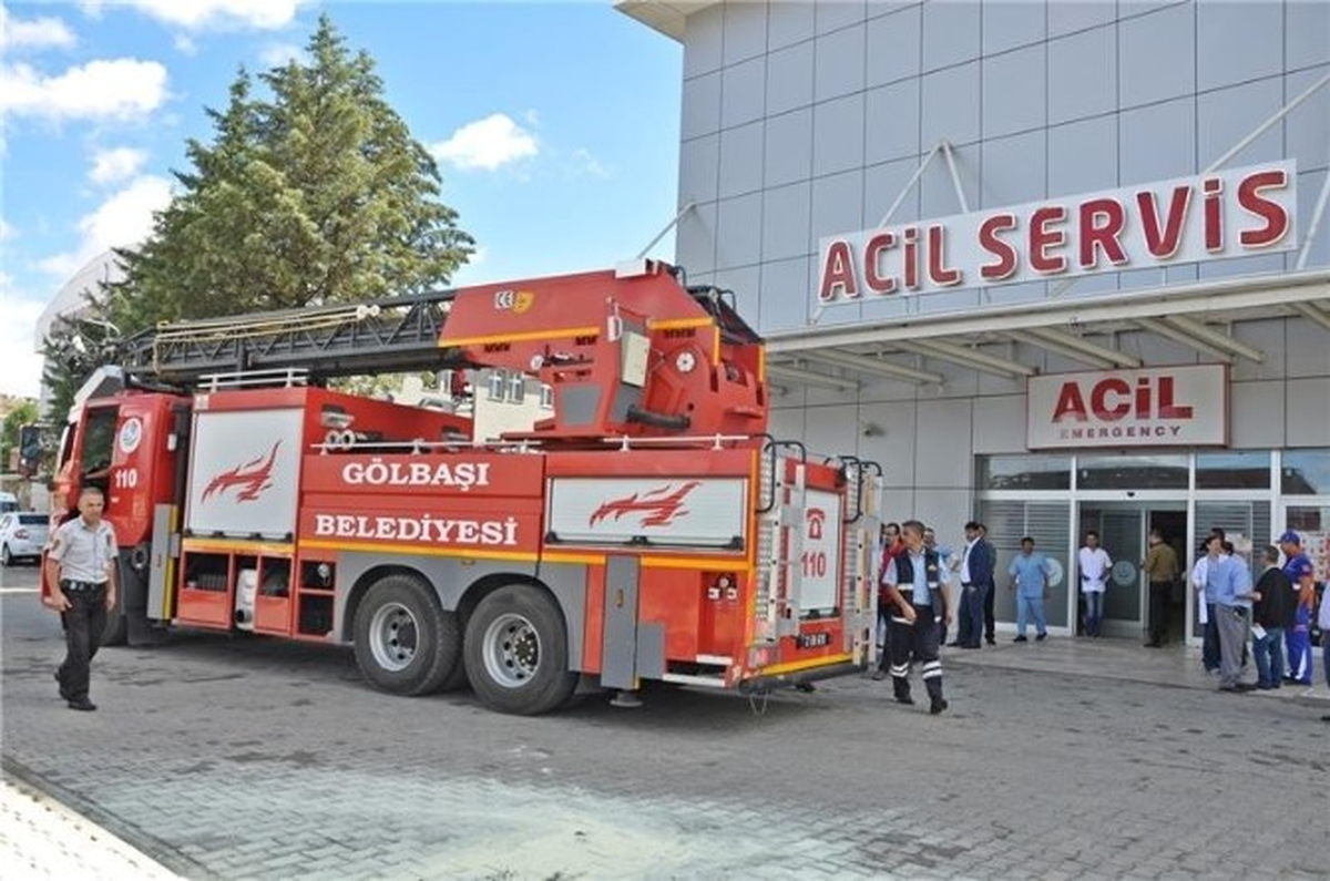 Gölbaşı Devlet Hastanesi\'nde Yangın Tatbikatı Yapıldı