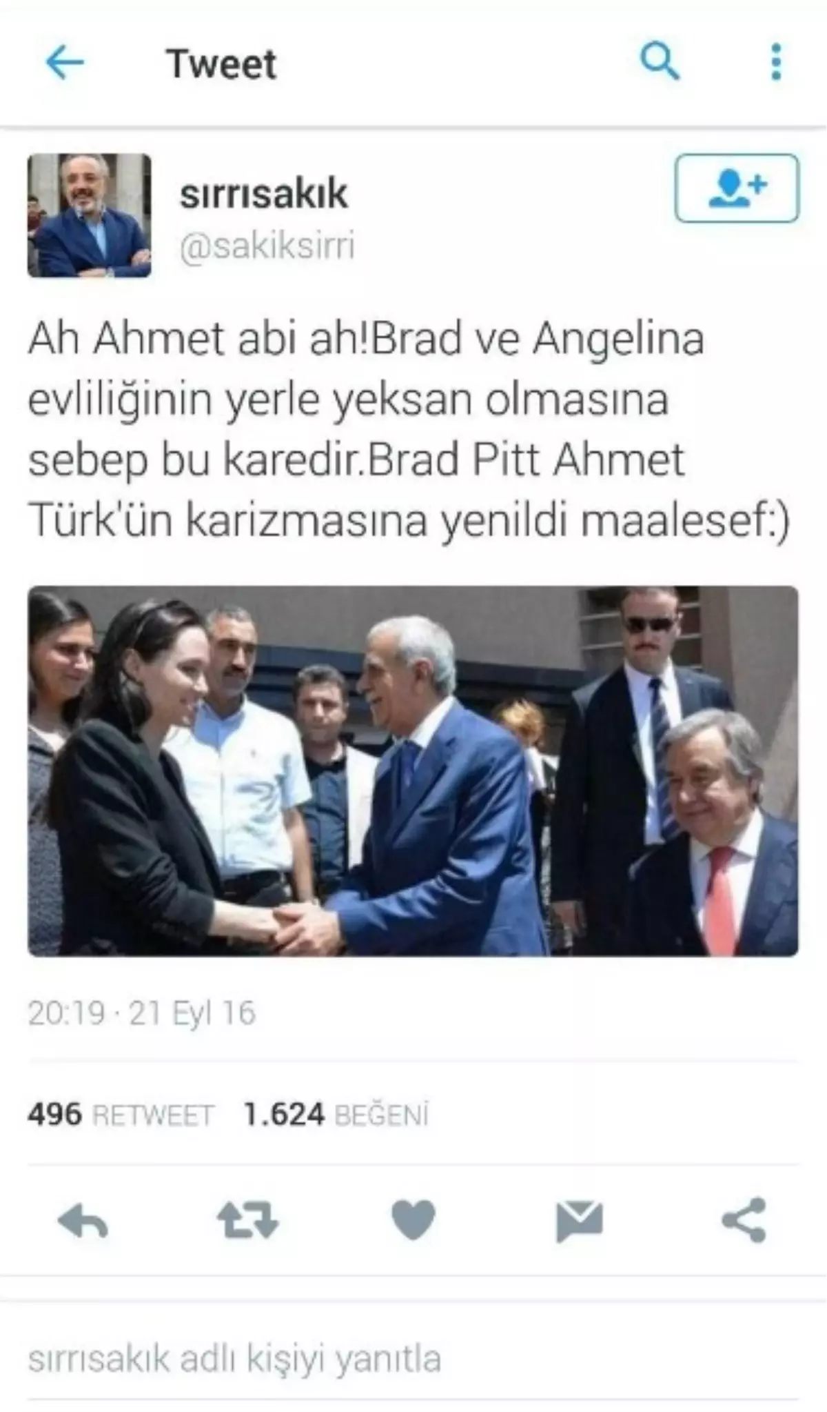 Sırrı Sakık\'tan, Angelina Jolie Esprisi