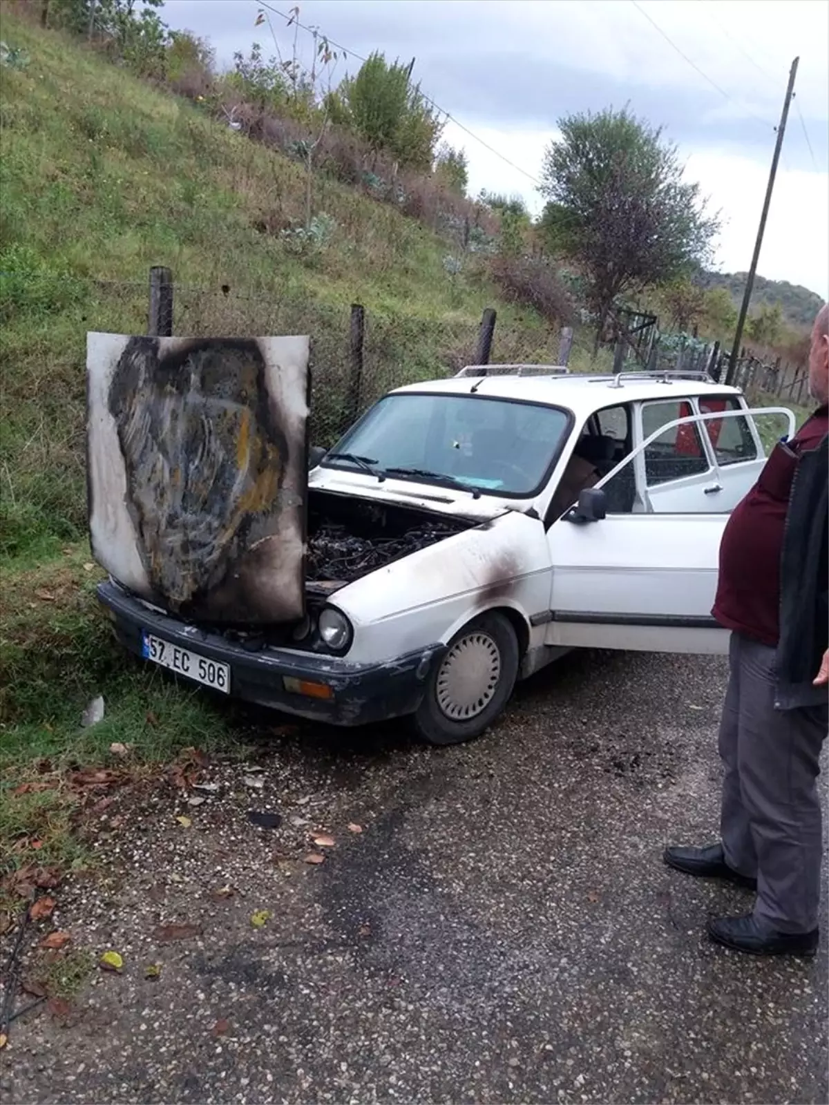 Türkeli\'de Araç Yangını