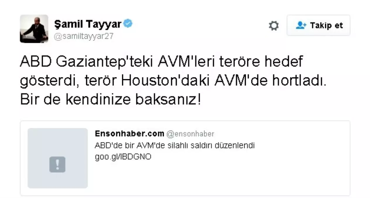 Milletvekili Tayyar\'dan ABD\'ye Tepki