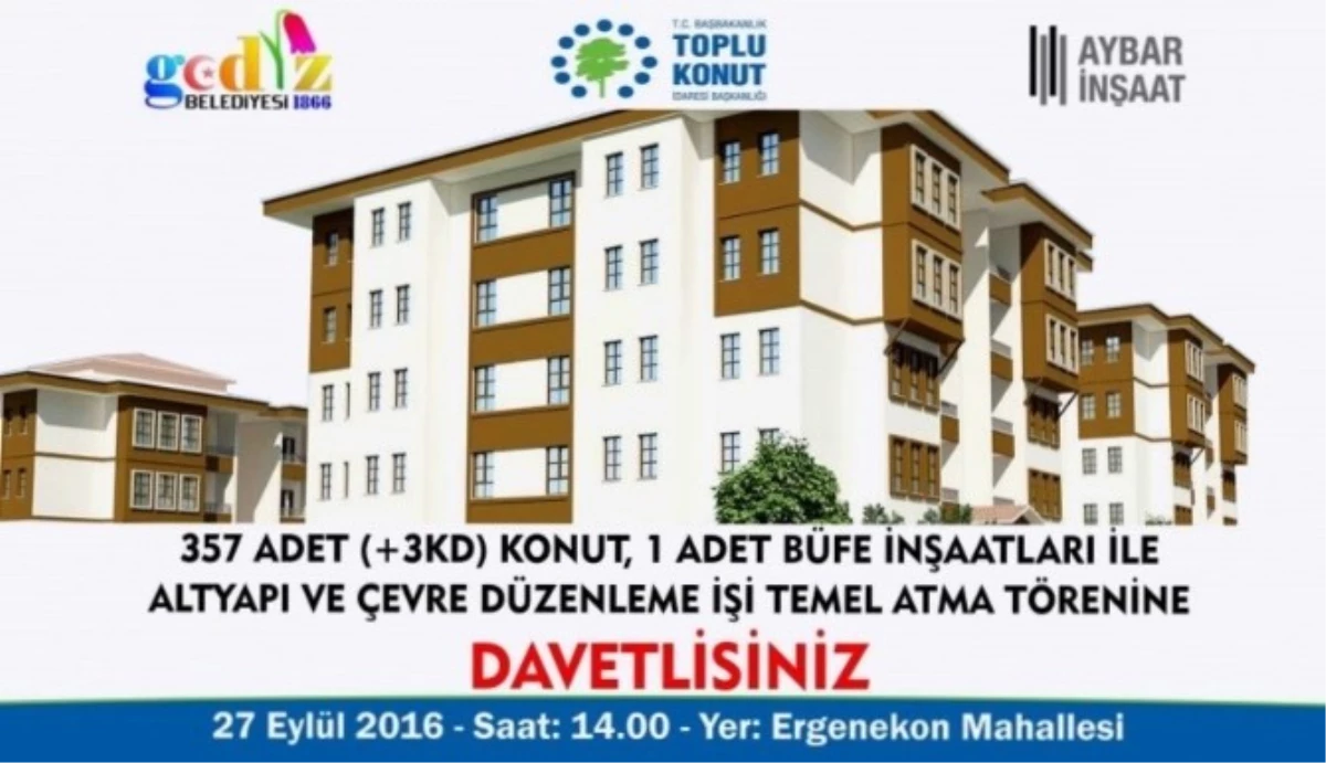 Gediz\'de 4. Etap TOKİ Konutlarının Temeli Törenle Atıldı