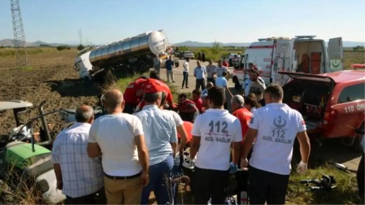 Görüntülü Haber) Otomobil ile Tanker Çarpıştı: 1 Ölü, 1 Yaralı