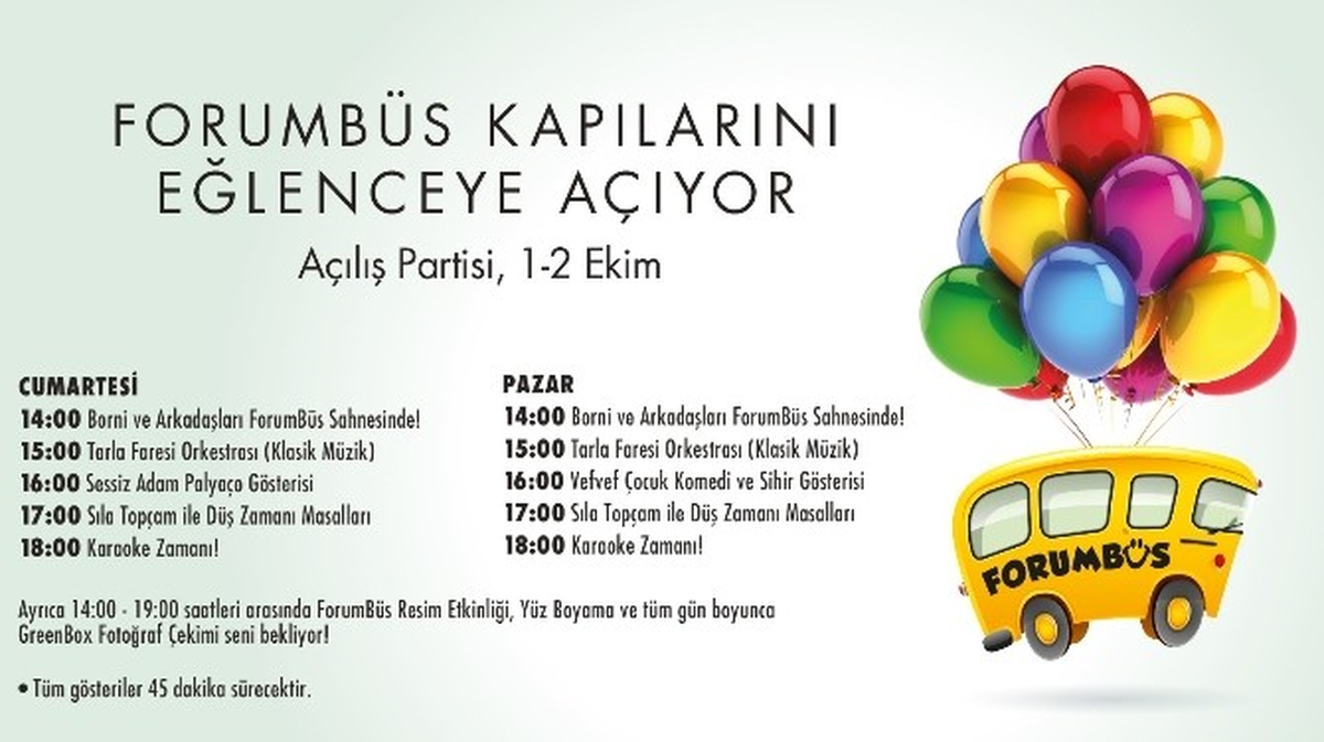 Forum Bornova\'da Forumbüs Kapılarını Eğlenceye Açıyor