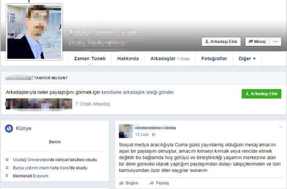 Cuma Mesajıyla Tepki Çeken İmam Özür Diledi