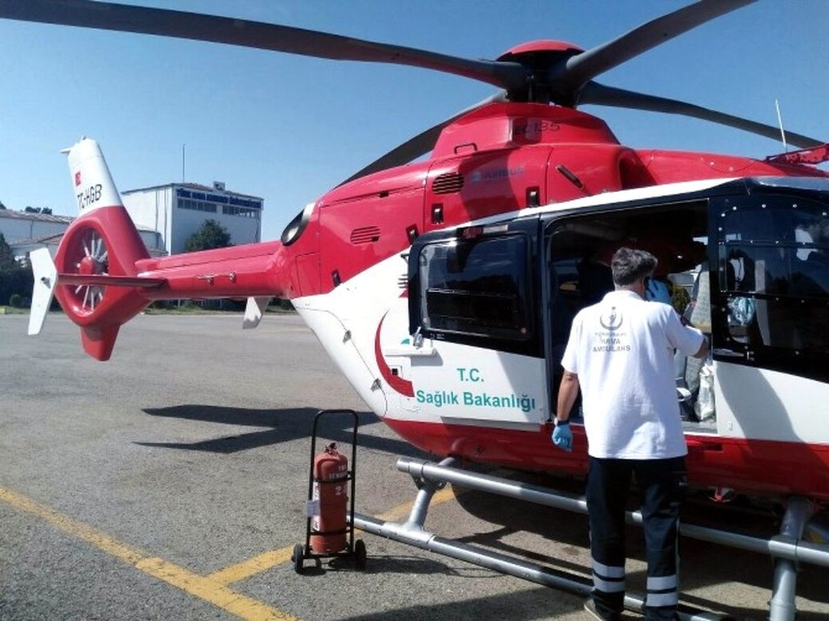 Yanarak Yaralanan Bir Kişi Ambulans Helikopter ile Nakledildi