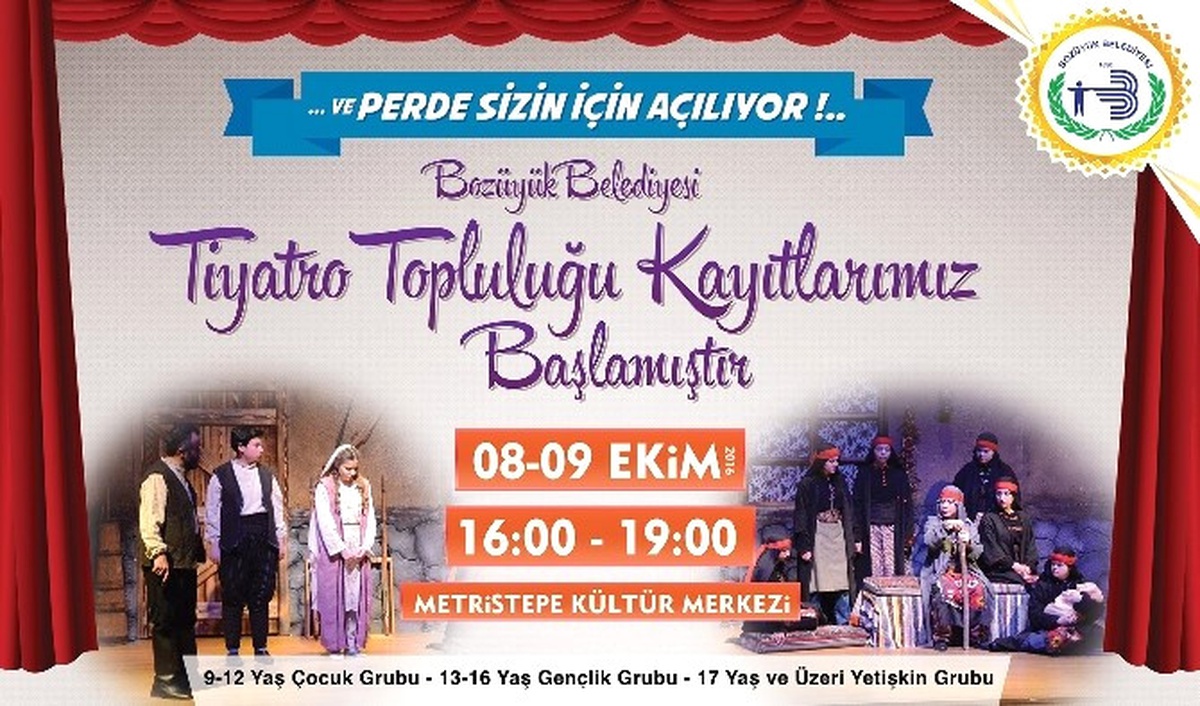 Bozüyük Belediyesi Tiyatro Topluluğu Kayıtları 8-9 Ekim\'de
