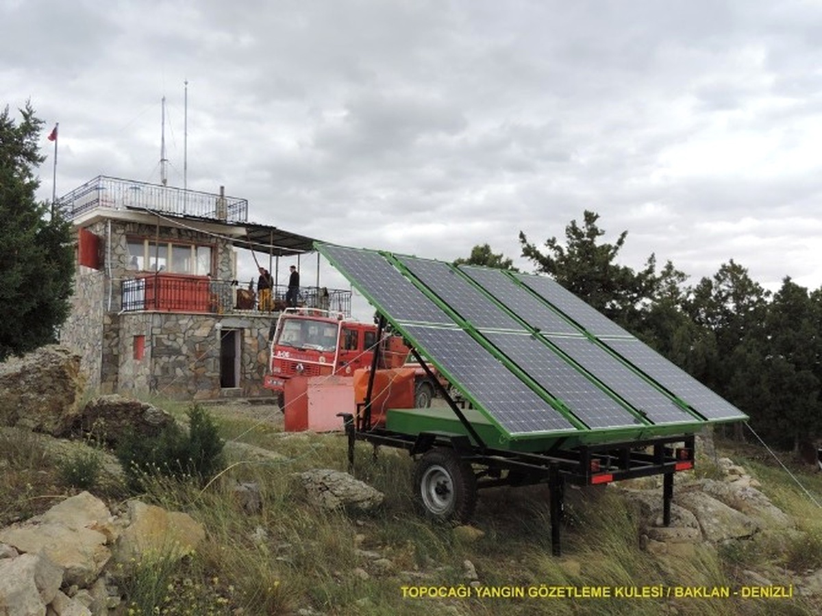 Denizli\'de Yangın Gözetleme Kulesinin Elektriği Güneş Enerjisinden