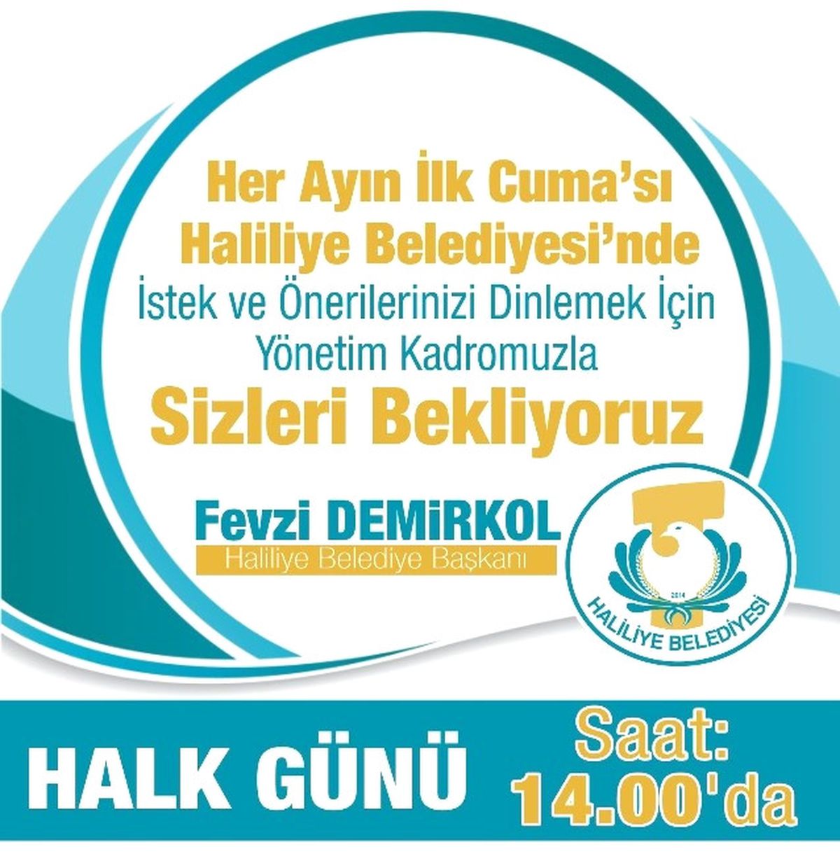 Haliliye\'de Halk Günü Toplantısı Yapılacak