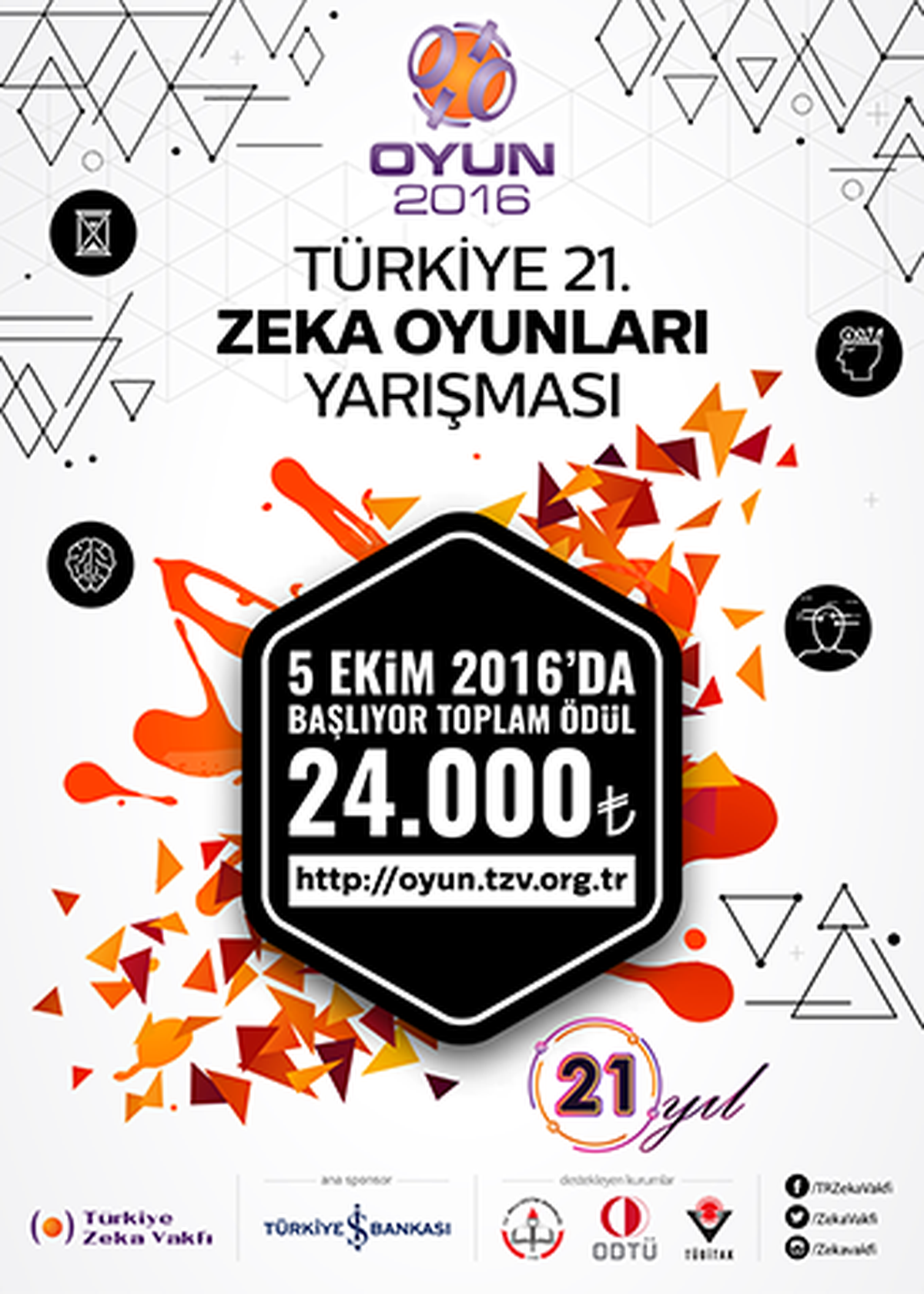 Ödüllü Zeka Yarışması Oyun 2016 Başlıyor