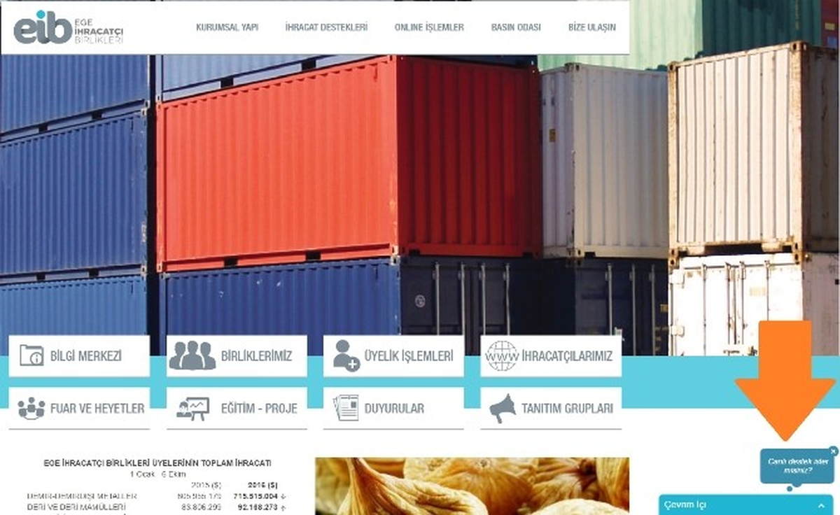 Eib\'den İhracatçıya Online Destek