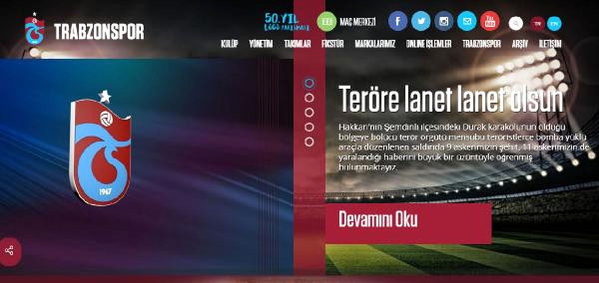 Trabzonspor\'dan Teröre Lanet