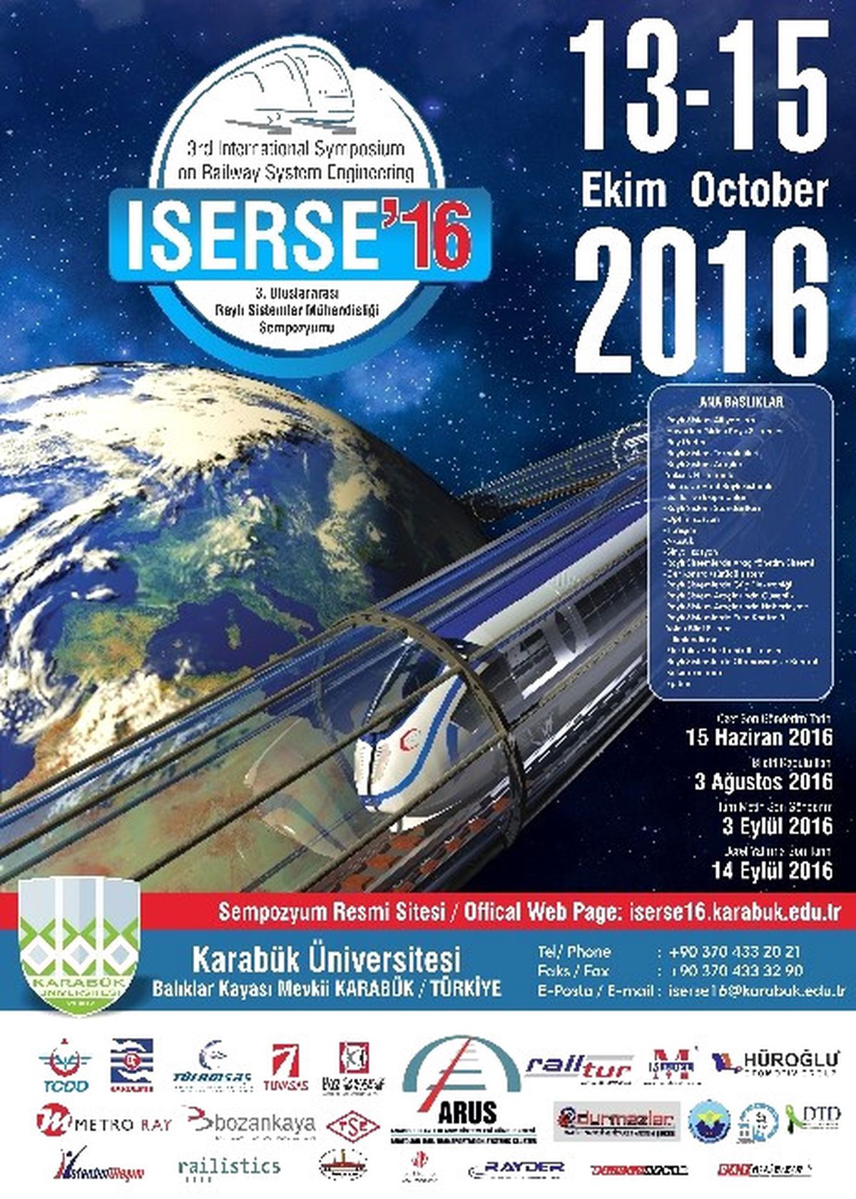 Kbü\'de 3. Uluslararası Raylı Sistemler Mühendisliği Sempozyumu