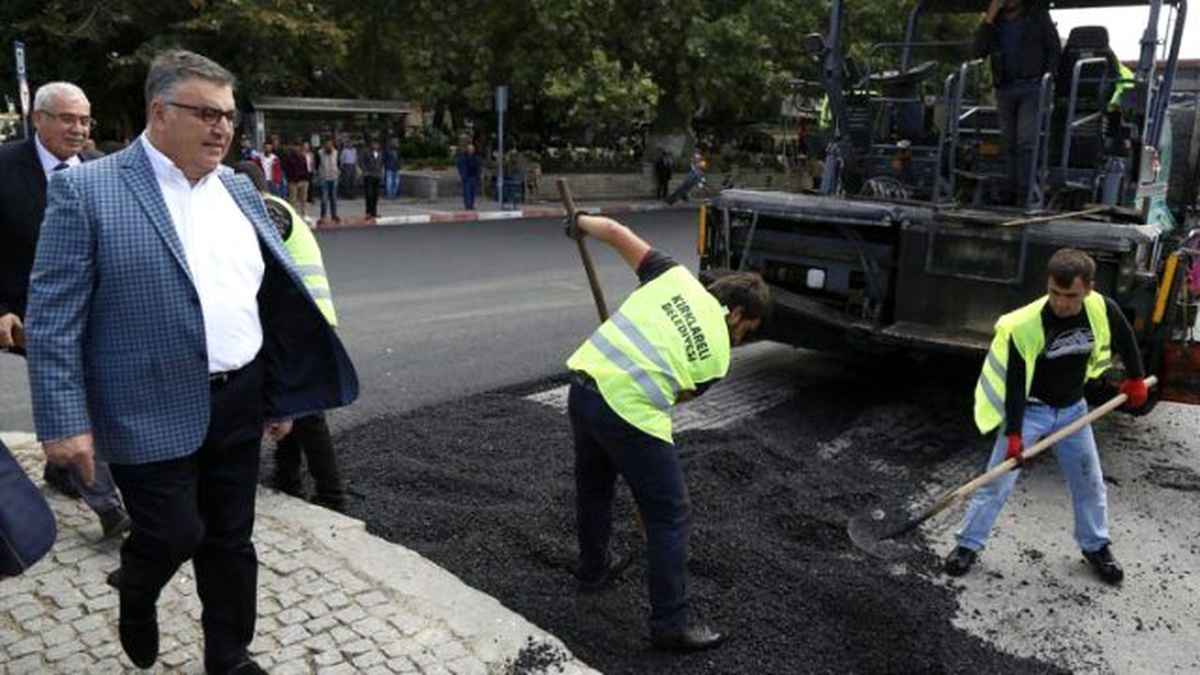 Kırklareli\'de Yol Yapım Çalışması