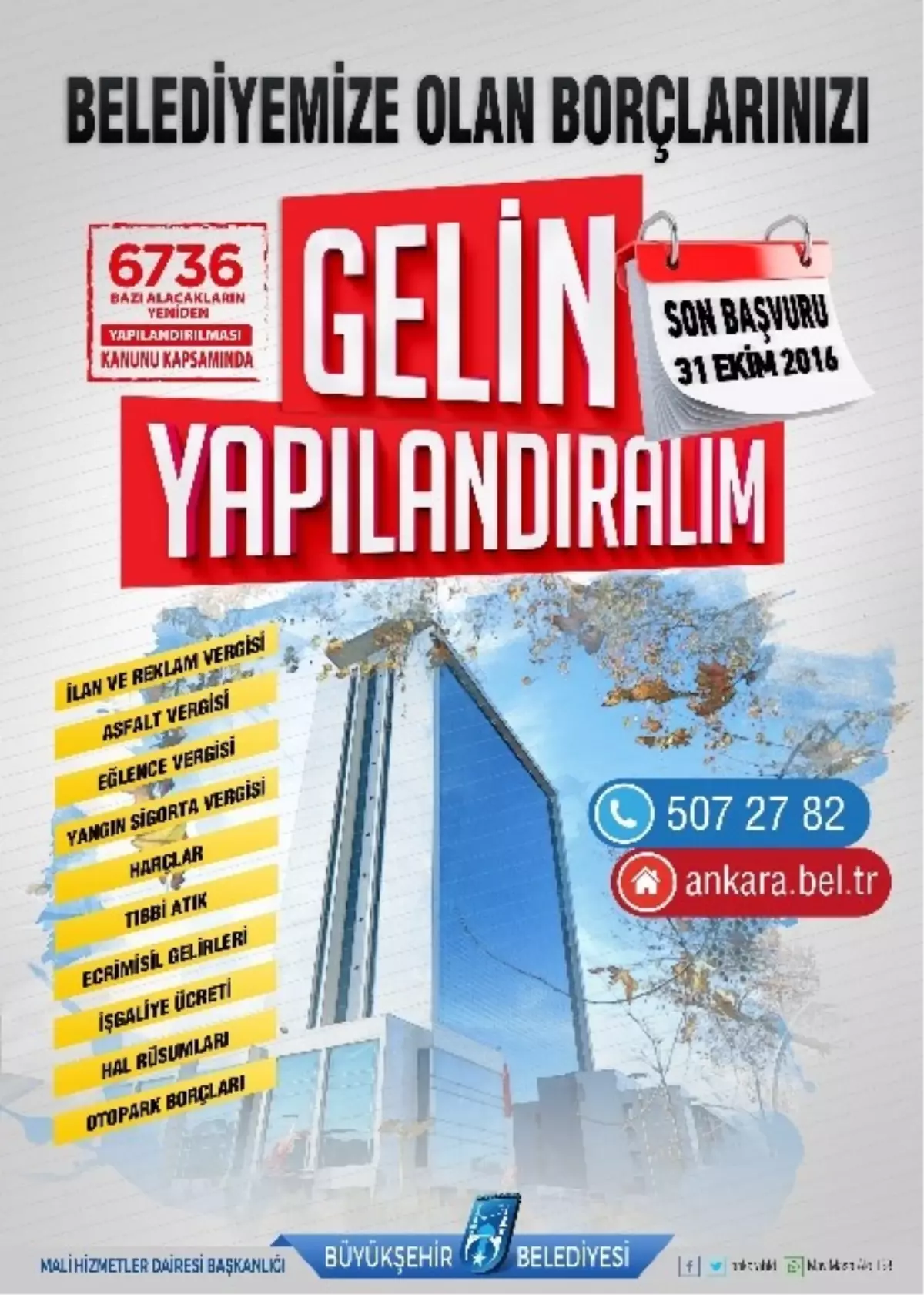 Ankara Büyükşehir Vatandaşın Borcunu Yapılandırıyor