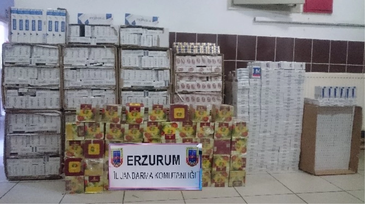 Erzurum\'da 21 Bin 700 Paket Kaçak Sigara Ele Geçirildi