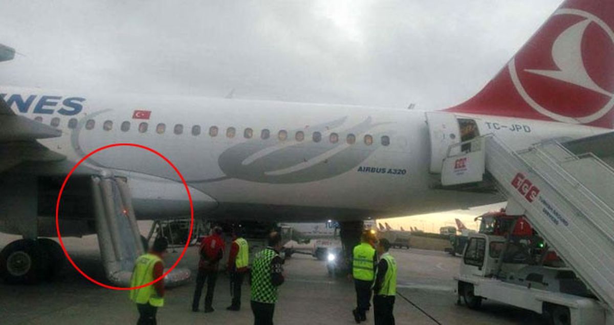 Şişme Kaydırağı Patlayınca Uçak Seferden Çekildi