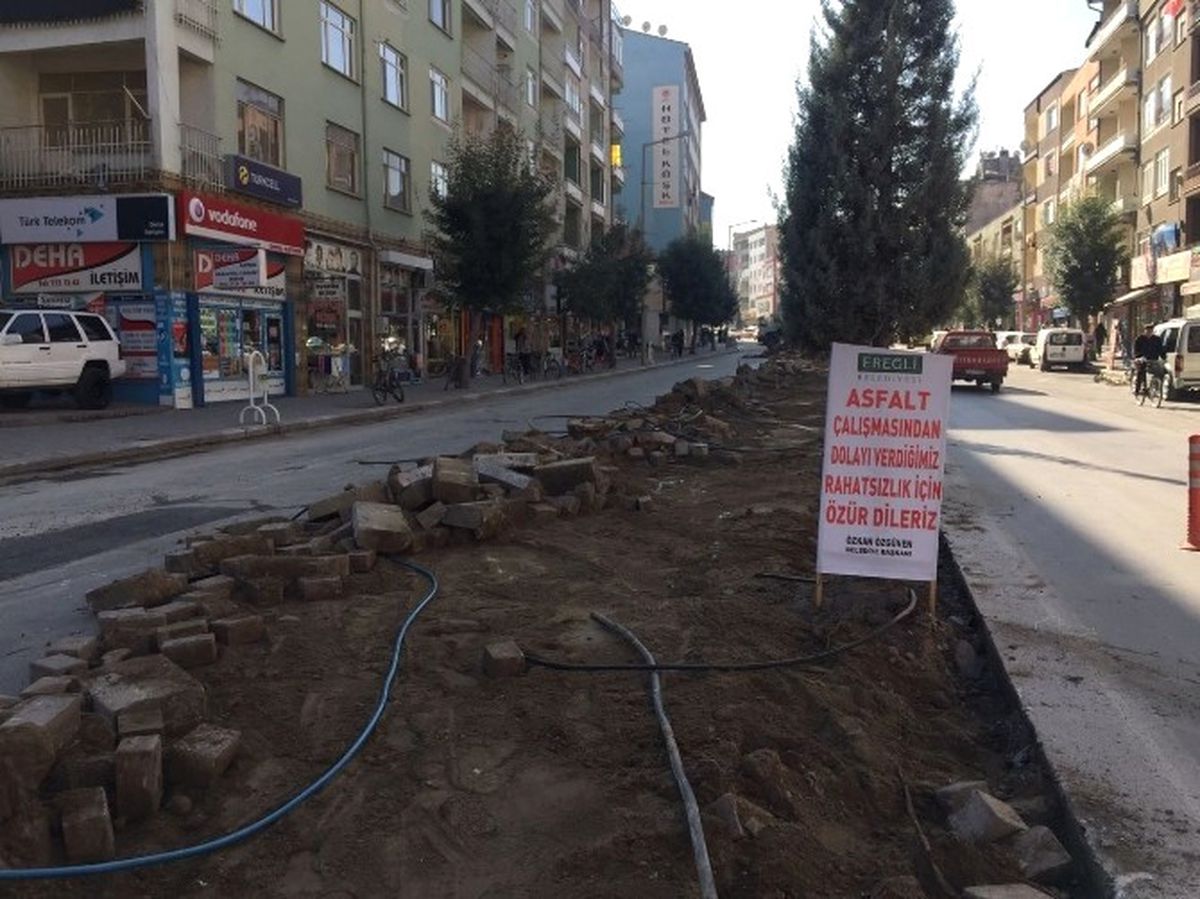 Ereğli Ana Arterlerinde Çalışmalar Devam Ediyor
