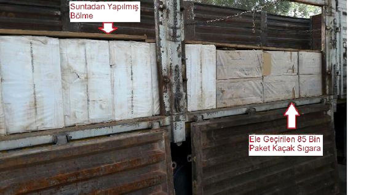 Diyarbakır\'da Çekiciden 425 Bin Liralık Kaçak Sigara Çıktı