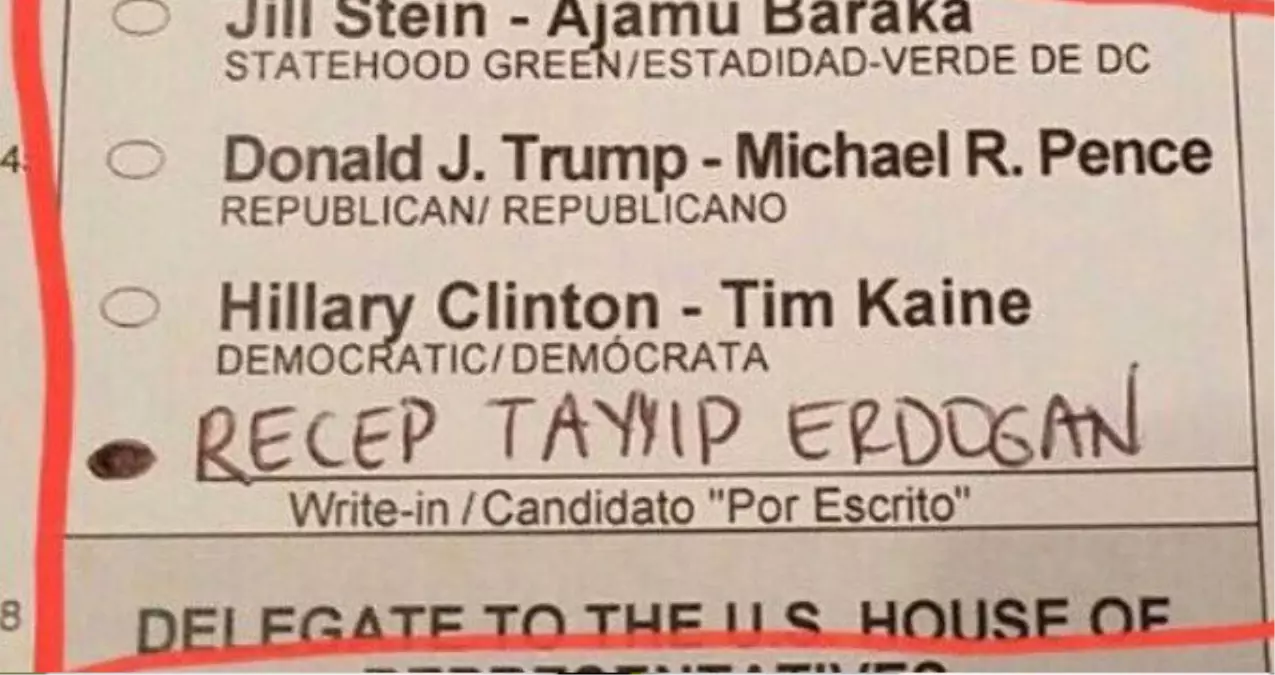 ABD Seçimlerinde Erdoğan\'a da Oy Çıktı