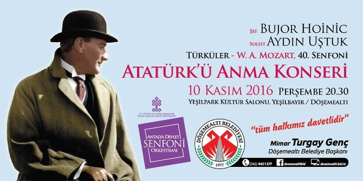 Döşemealtı Belediyesi\'nden 10 Kasım Konseri