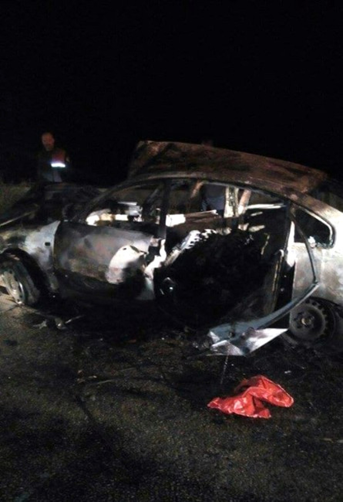 Kaza Yapan Otomobilin Sürücüsü Yanarak Öldü