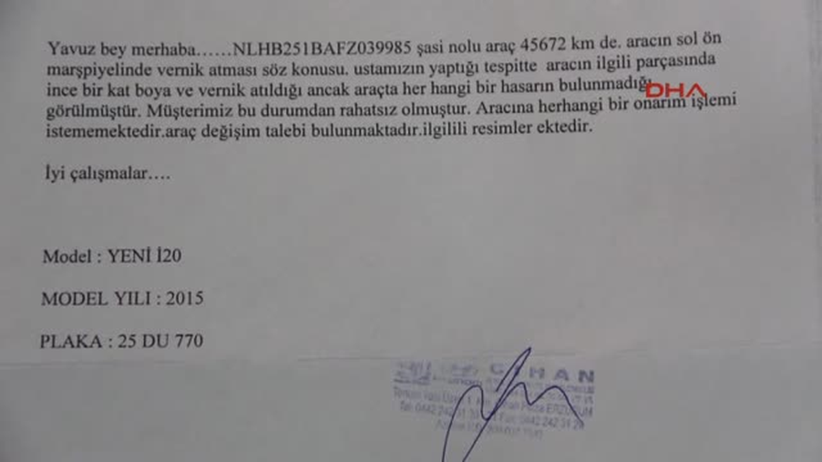 Muş - Sıfır Otomobil Hasarsız Ama Boyalı Çıktı