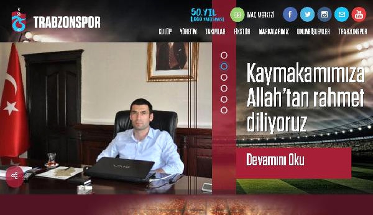 Trabzonspor\'dan Şehit Kaymakam Safitürk İçin Taziye Mesajı