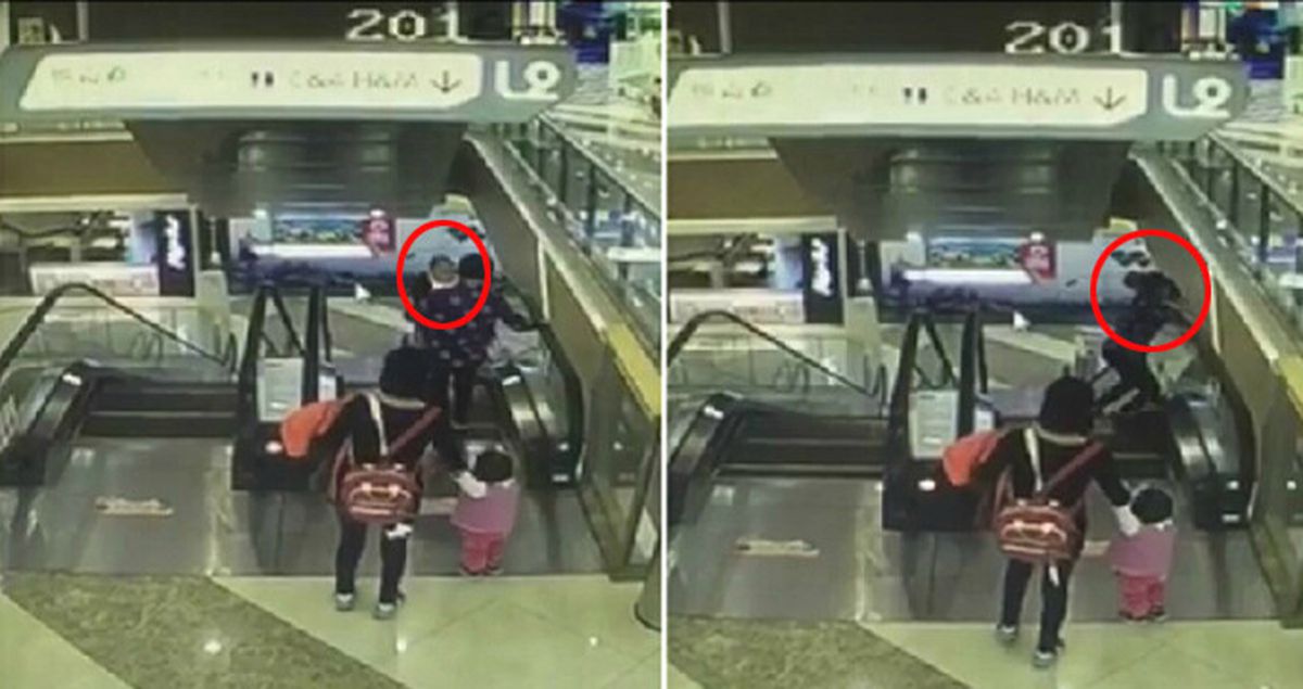 Yaşlı Kadın Kucağındaki Torununu Yürüyen Merdivenden Aşağı Düşürdü