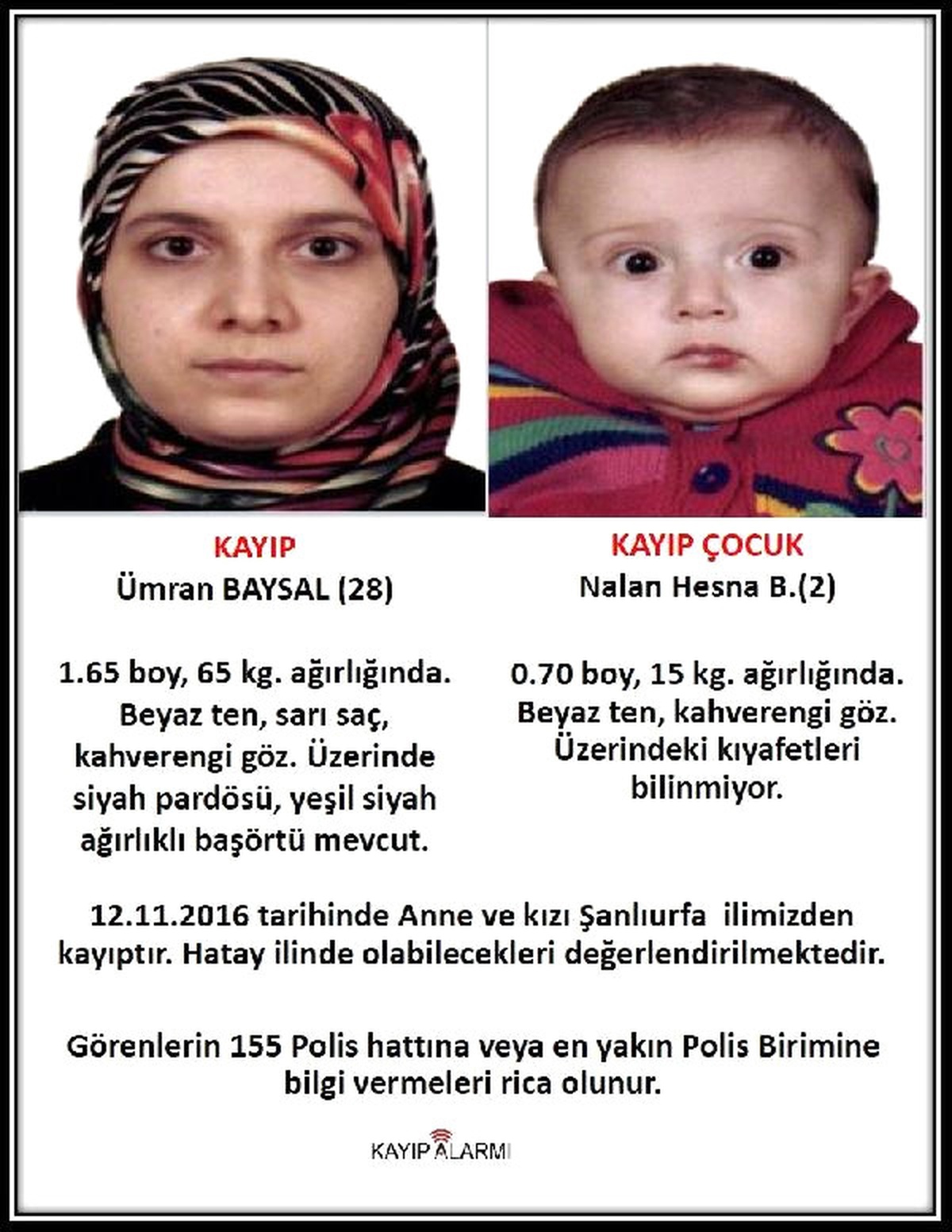 Şanlıurfa Anne ve Kızı 3 Gündür Kayıp