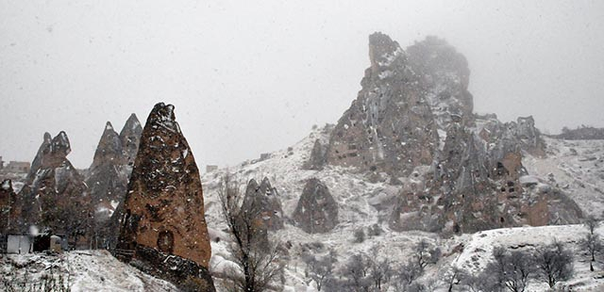 Kapadokya\'ya Mevsimin İlk Karı Düştü