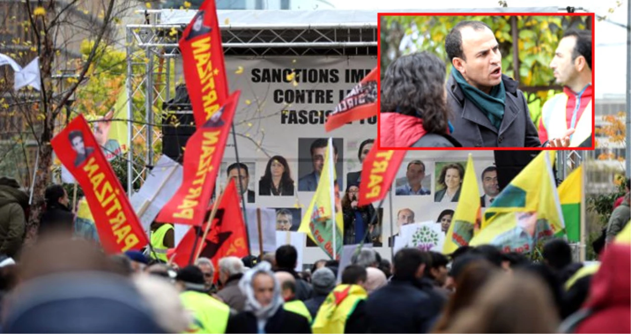 Brüksel\'de Remzi Kartallı, Sarıyıldız ve Hezerli Terör Örgütü PKK Gösterisi