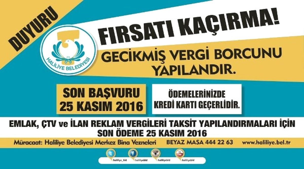 Haliliye Belediyesinde Yapılandırma Ödemeleri Devam Ediyor