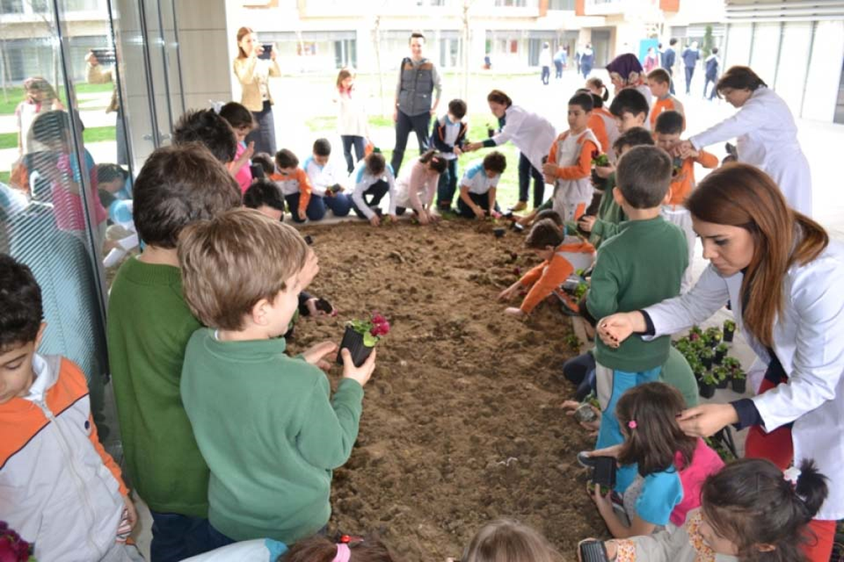 Minik Eller Okul Bahçelerini Çiçeklendirdi