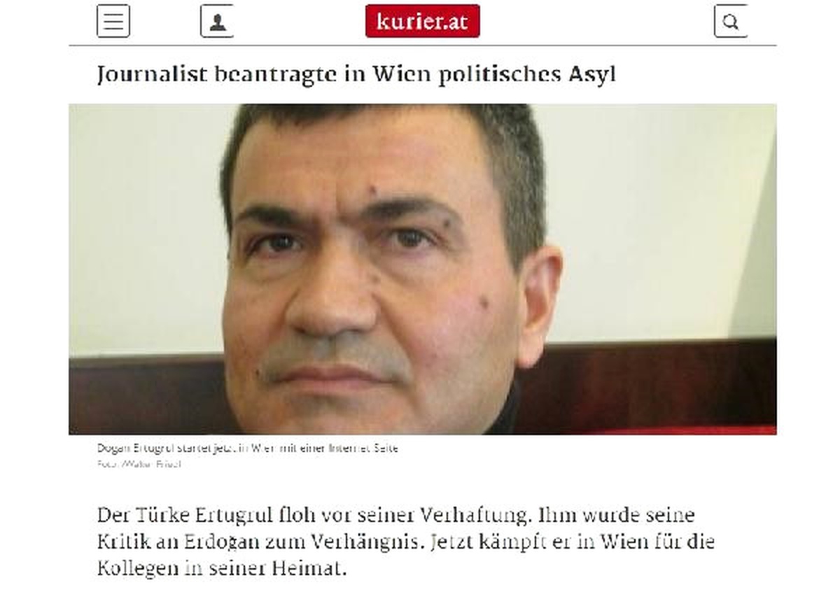 Kurier Gazetesi: Türk Gazeteci Ertuğrul Doğan Avusturya\'ya İltica Etti