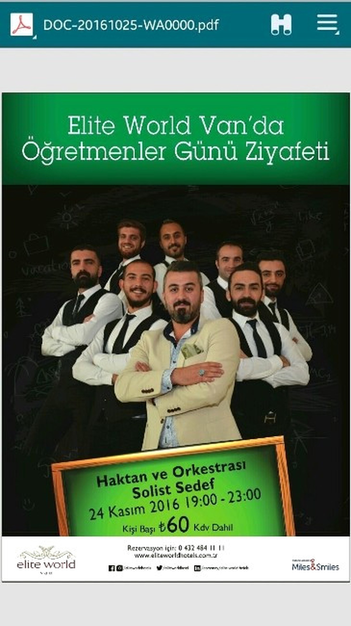 Elite World Van Oteli Öğretmenler Gününe Hazır