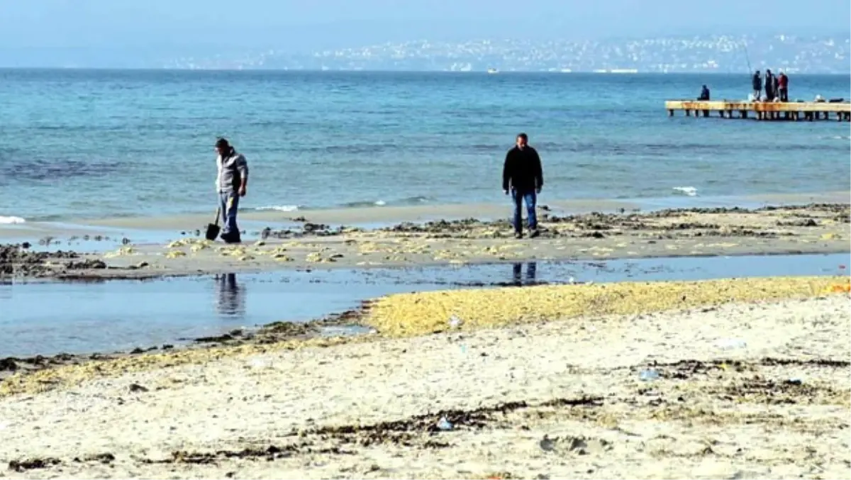 Tekirdağ\'da Deniz 15 Metre Çekildi