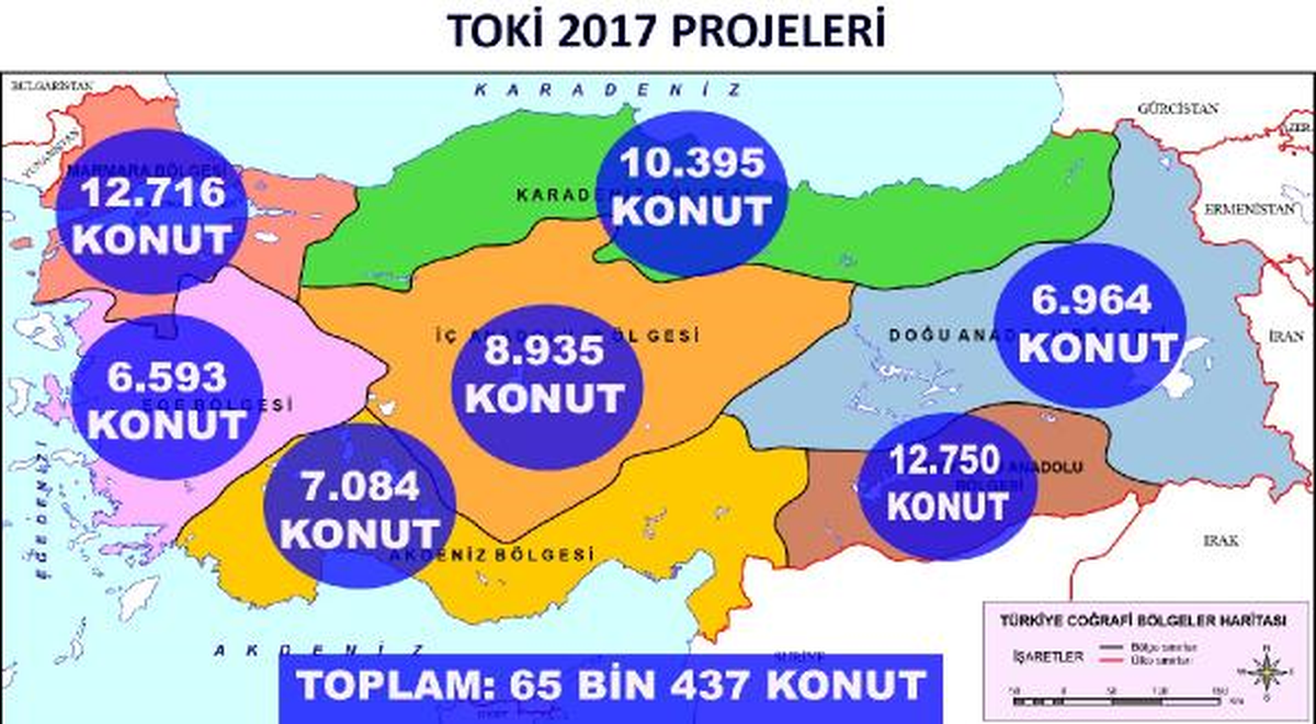 TOKİ\'den 2017\'de 65 Bin Konut Hedefi