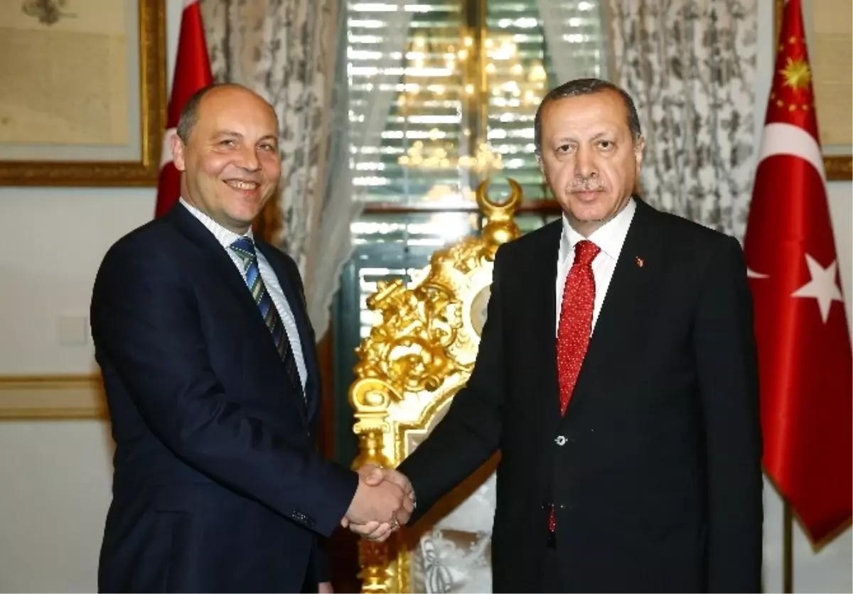 Cumhurbaşkanı Erdoğan Ukrayna Parlamento Başkanı Parubiy\'i Kabul Etti