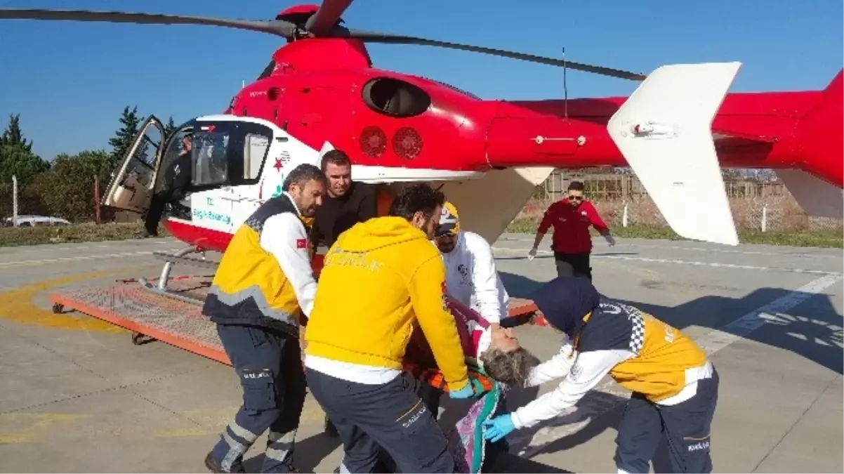 Yaşlı Kadının Yardımına Ambulans Helikopter Yetişti