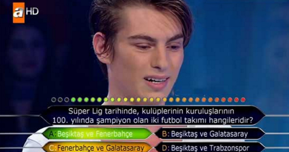 Fenerbahçeli Yarışmacı, Kim Milyoner Olmak İster'de Şampiyonluk Sorusunu Bilemedi