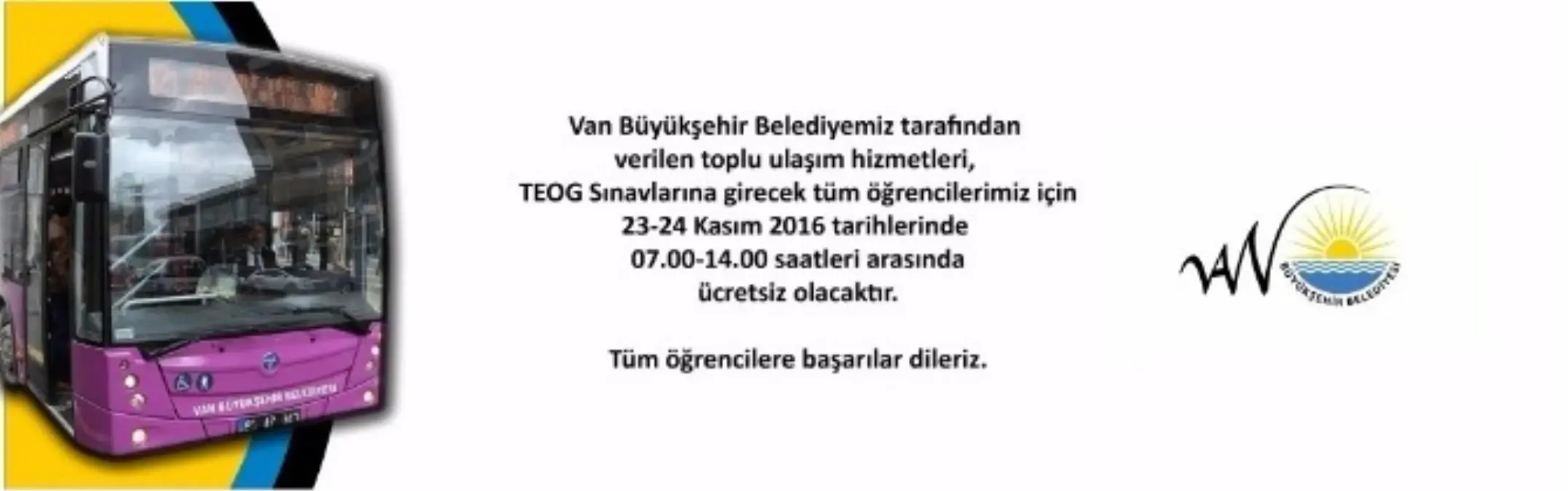 Van\'da Öğrencilere Ücretsiz Ulaşım