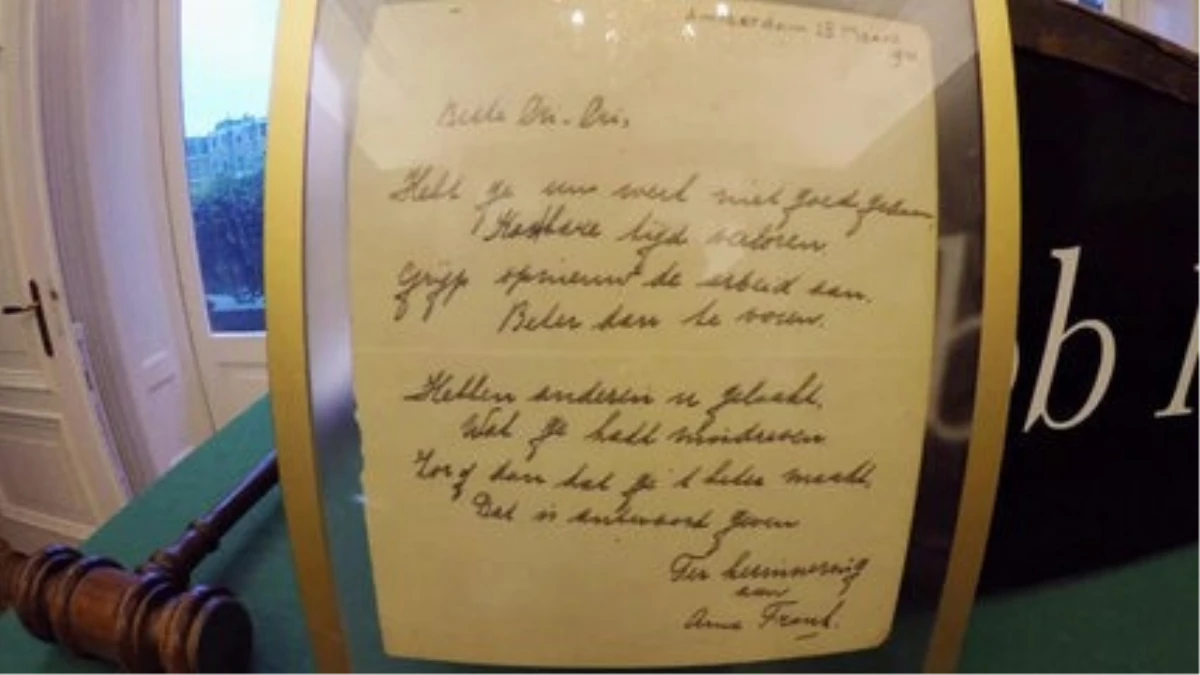 Anne Frank\'ın 1942 Yılında Yazdığı Şiiri 140 Bin Euro\'ya Satıldı