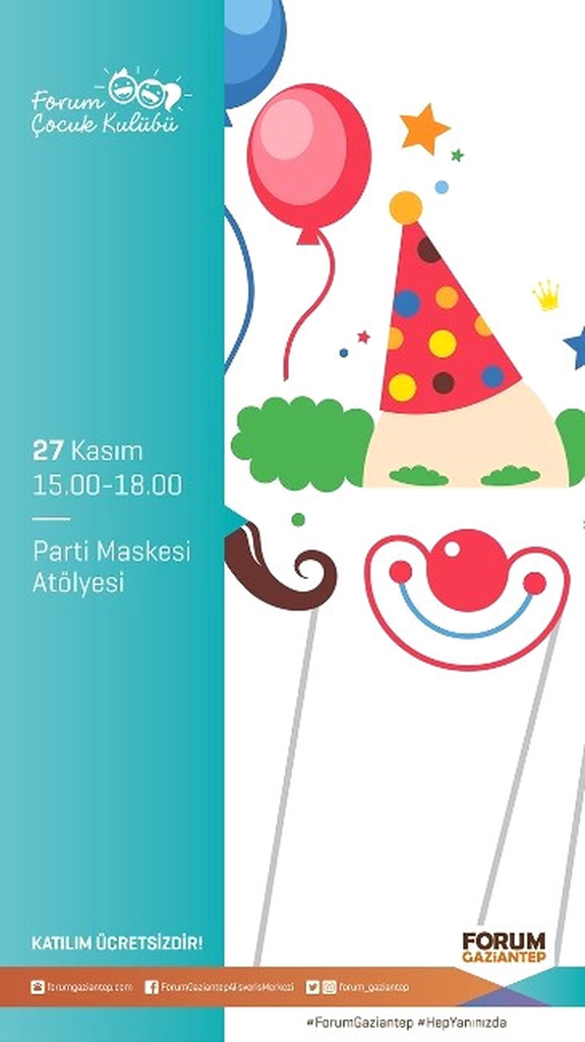 Miniklerden Renkli Parti Maskeleri