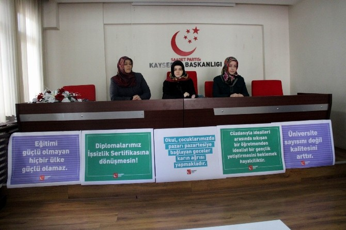 Saadet Partisi Kadın Kolları Tanıtma Başkanı Burcu Çetinkaya Açıklaması Açıklaması