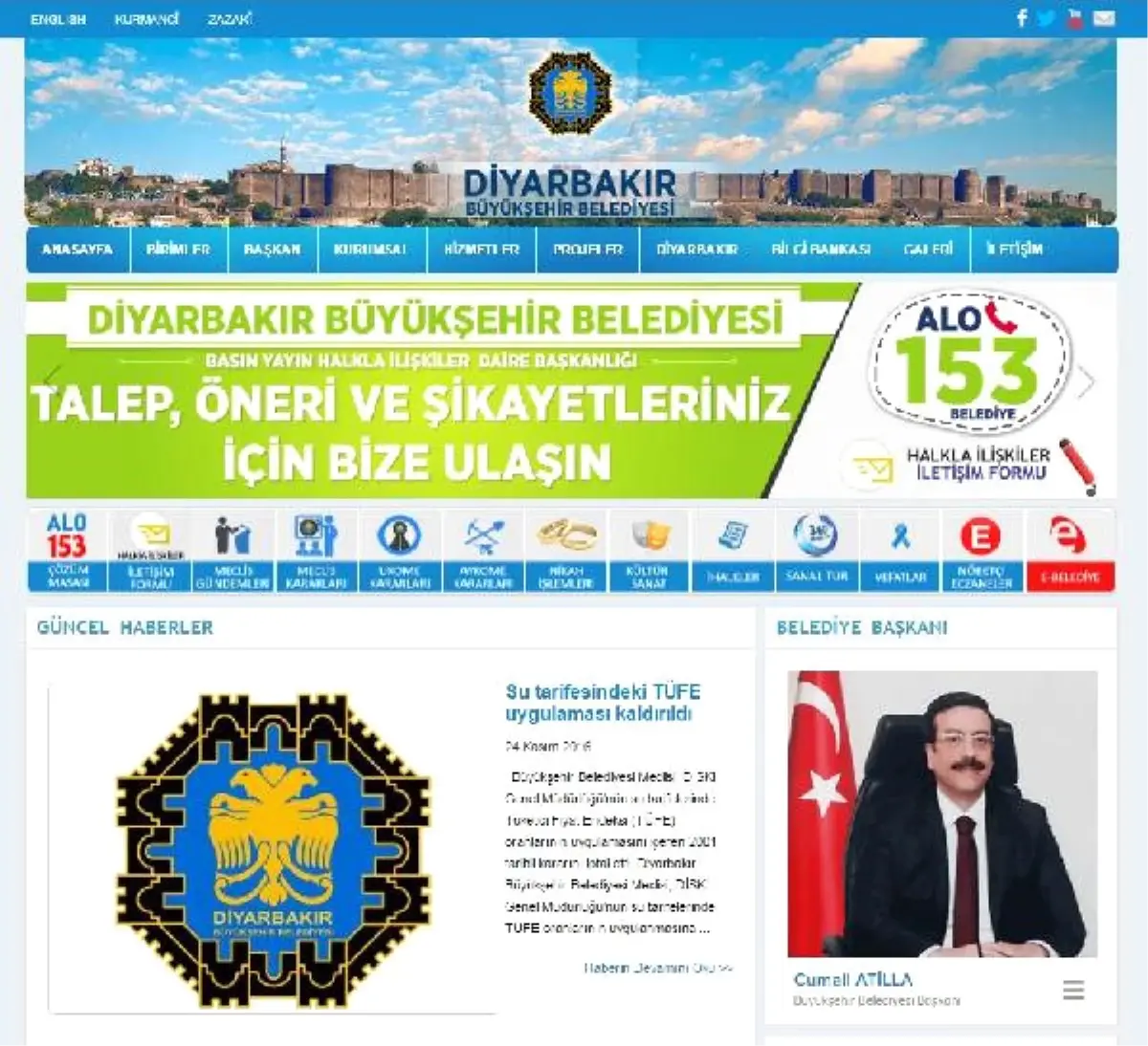 Diyarbakır Büyükşehir Belediyesi\'nin İnternet Sayfası Yeniden Hizmette