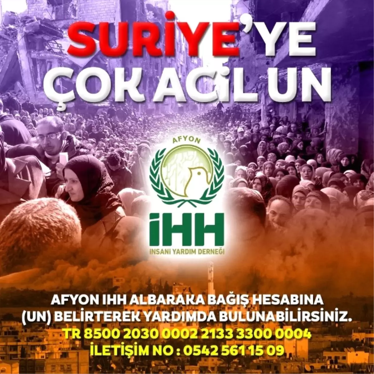 Afyon İhh, Suriye İçin "Un" Yardımı Kampanyası Başlattı